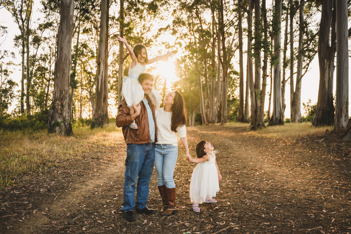 Outdoor family photography with golden Bay Area light — natural fine art style