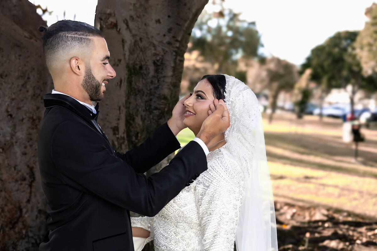 ender Moment Between Bride and Groom – Arabian Wedding Photography in Los Angeles