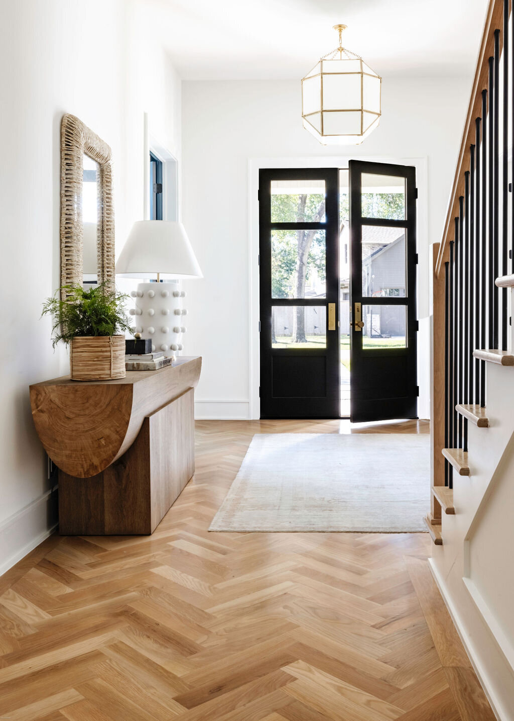 oyster creek studios stripling new build entry way neutral stairs
