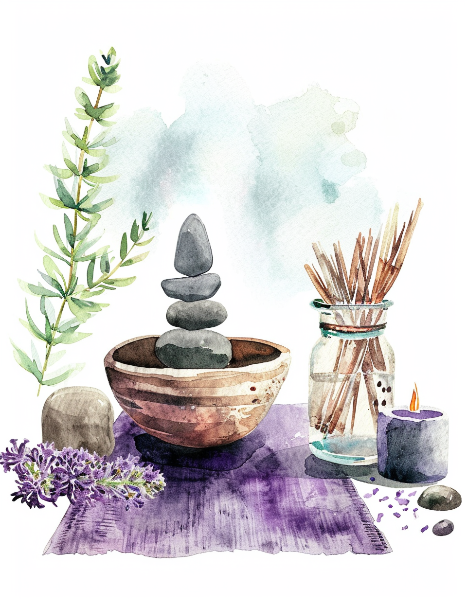hmdmoon_knolling_watercolor_A_tranquil_and_harmonious_yoga_them_b3c80eaf-3fb8-4790-b9aa-3841565e21f3