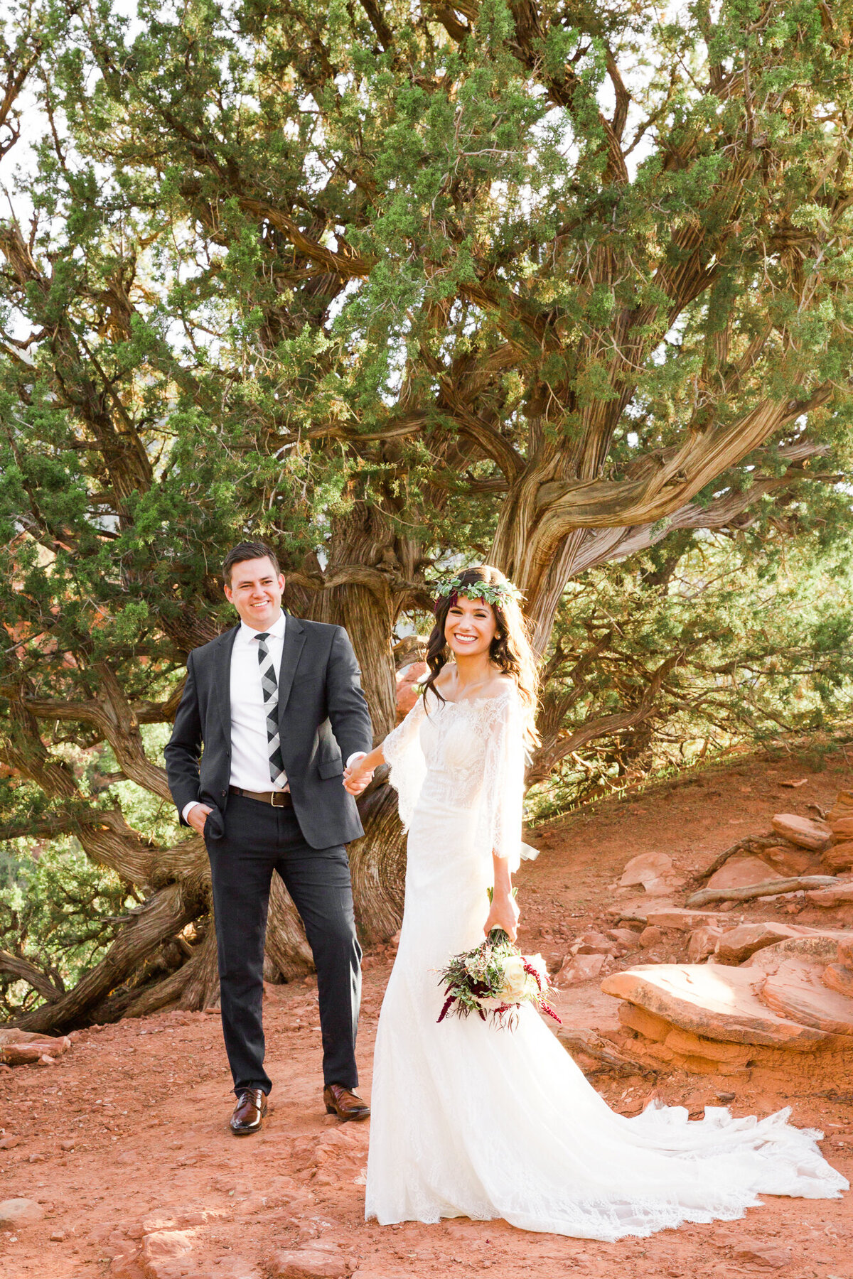 Wedding Couple Portrait Photography - Sedona, Arizona - Merry-Go-Round Rock - Bayley Jordan Photography