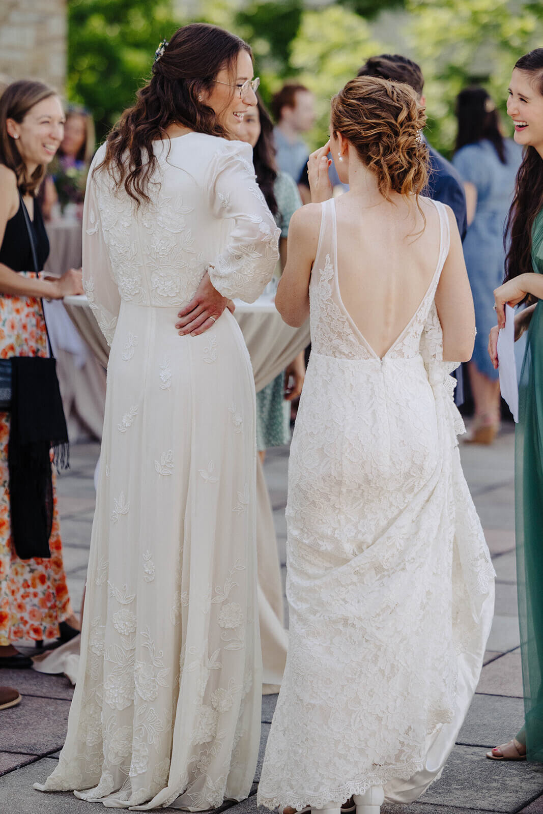 Brides at wedding reception at Cornell University