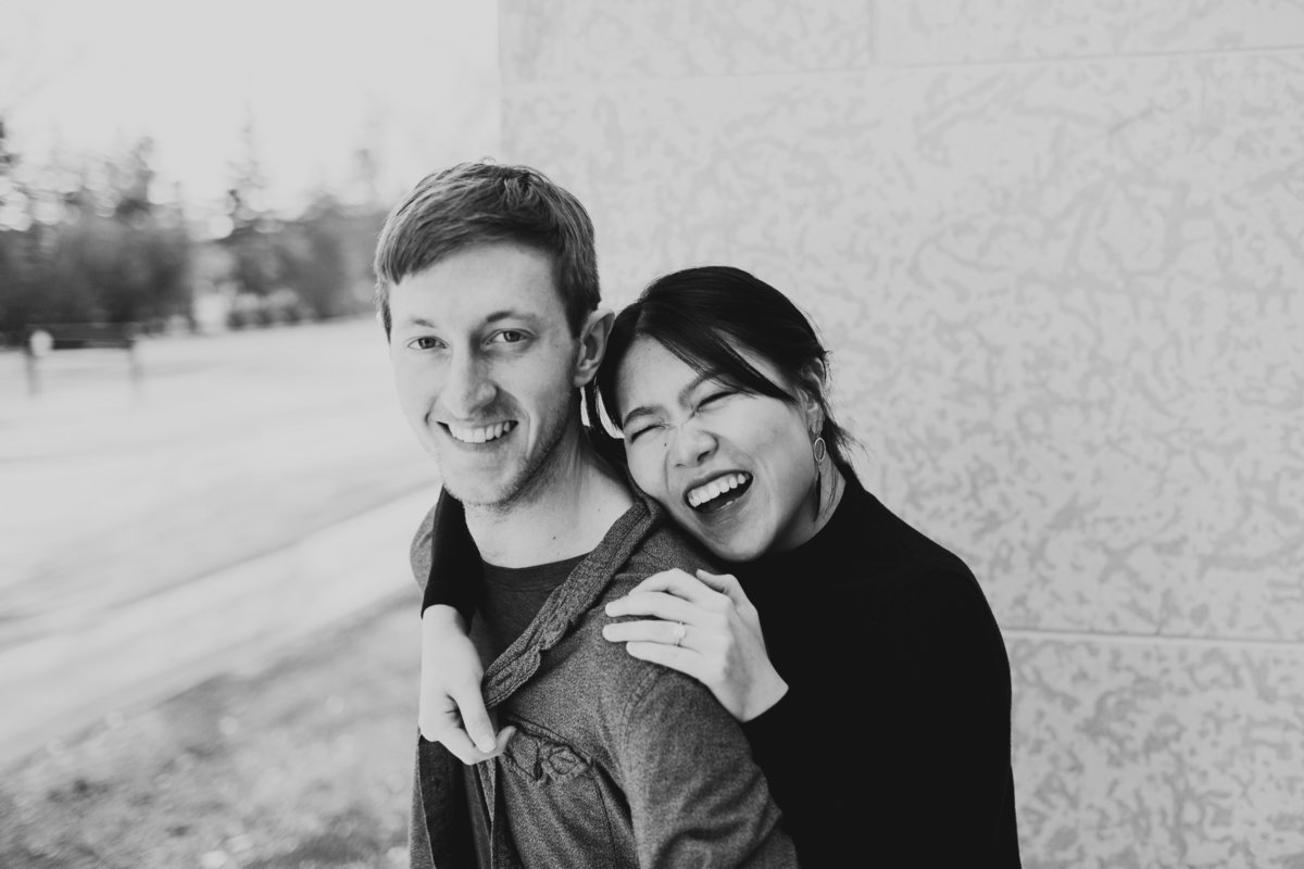 Naturally laughter for engagement photos