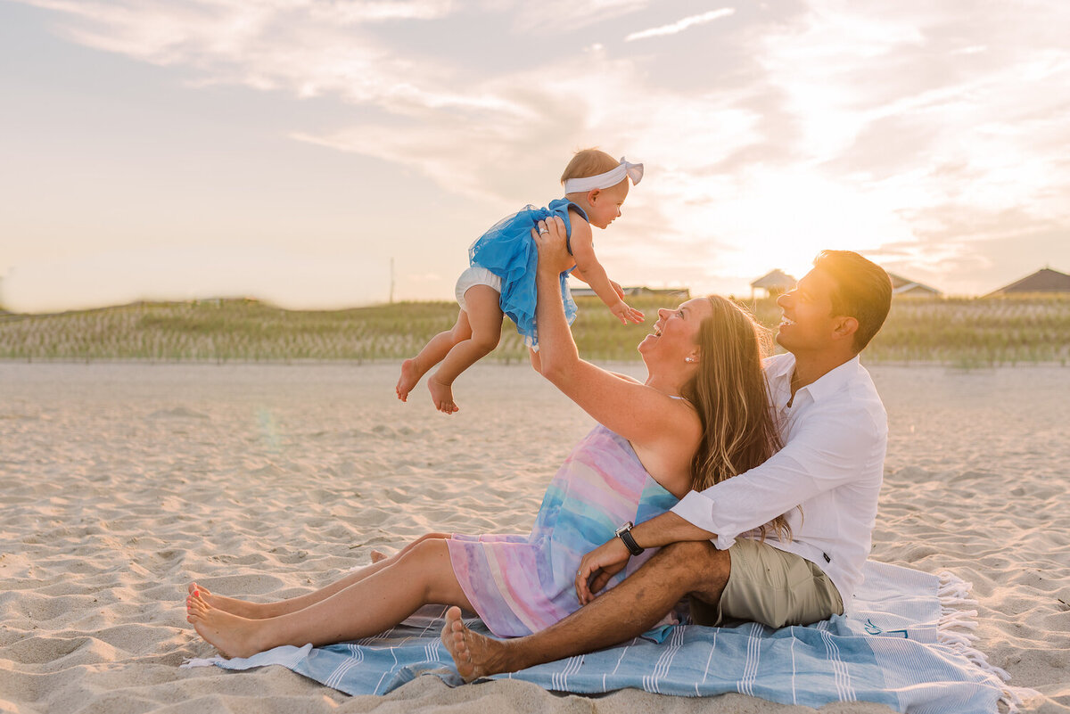 Family on beach