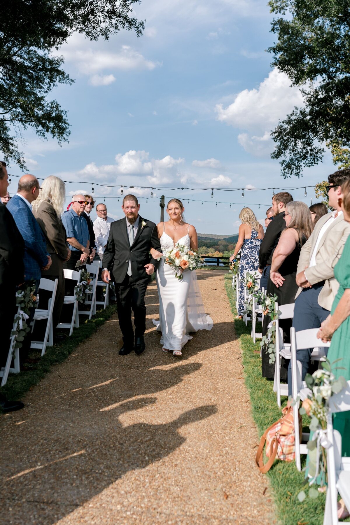 father-walking-bride-down-aisle-lewallen-farms-waleska-ga