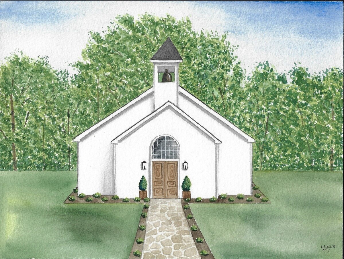 Chapel front watercolor mockup
