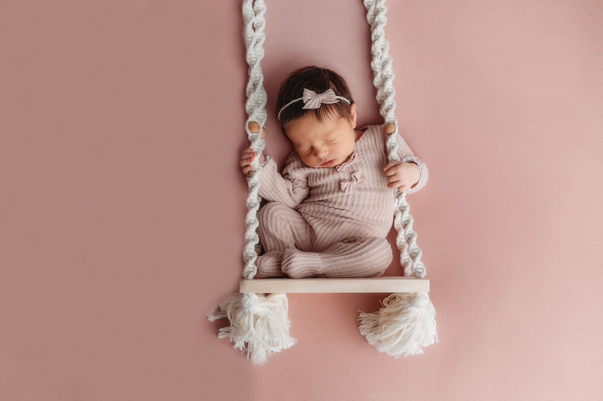 Baby posed for Newborn Portrait Session in Asheville, NC.