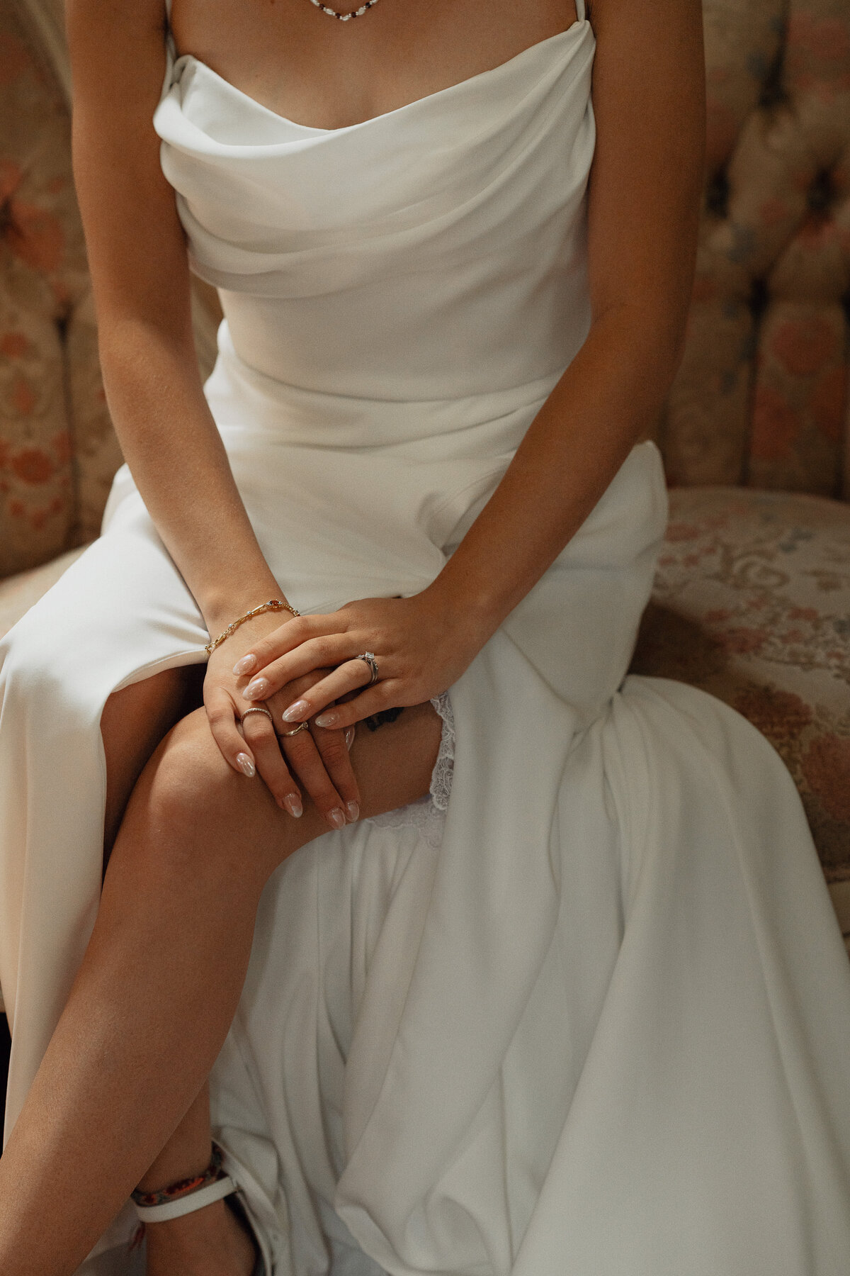 Bride during her getting ready wedding portraits at Caleb Pike Heritage Park in Victoria by Latitude 49 Photography