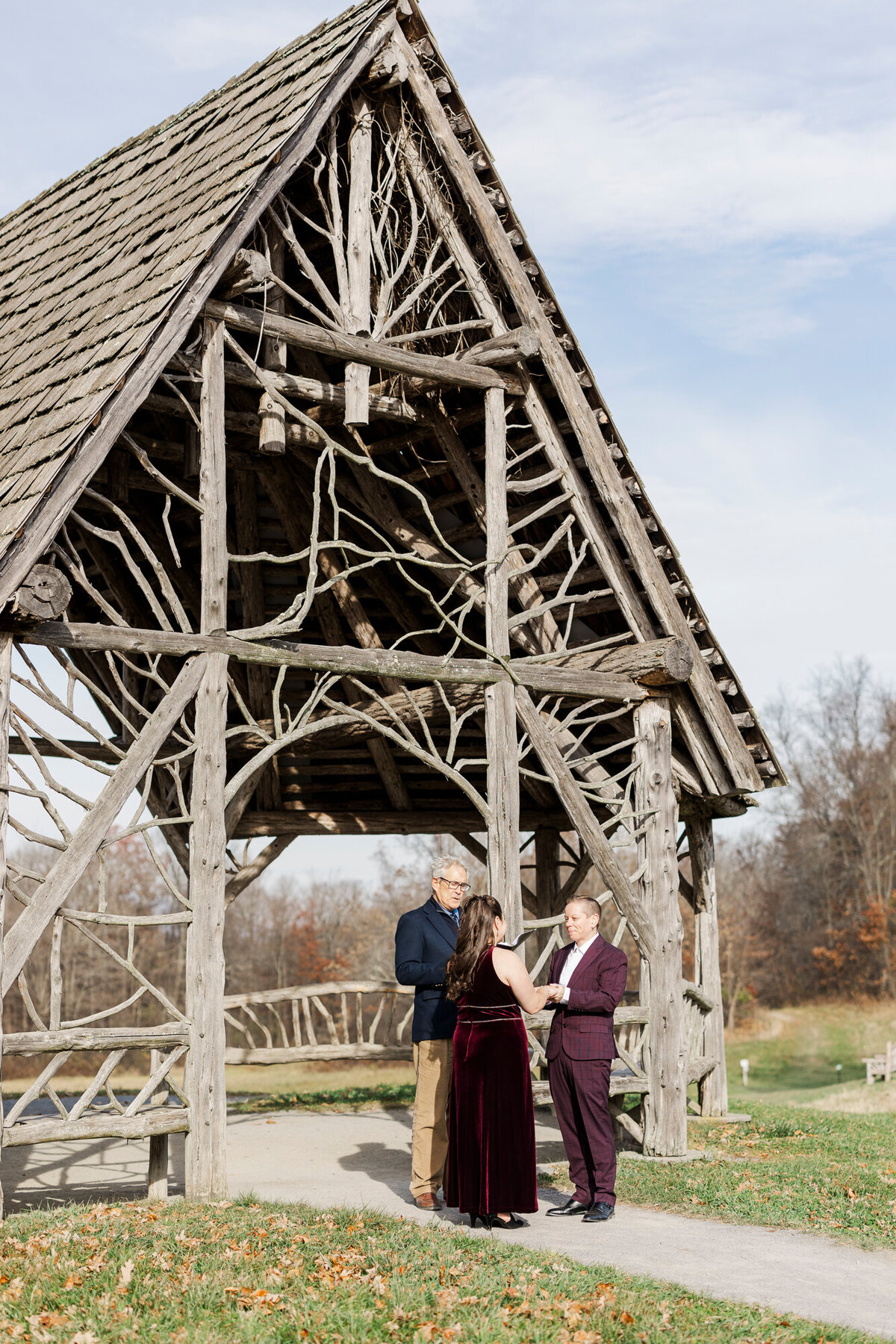 LGBTQ Candid Hudson Valley elopement photographers documenting the full story of the day at Poet's Walk Park