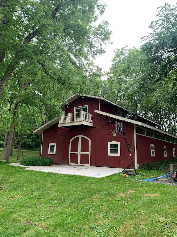 red barn after