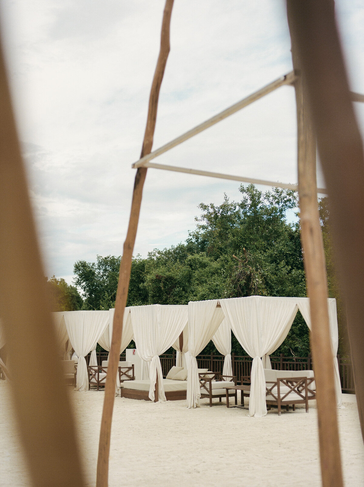 clean white cabanas, grounds of Paradisus Playa del Carmen, Mexico