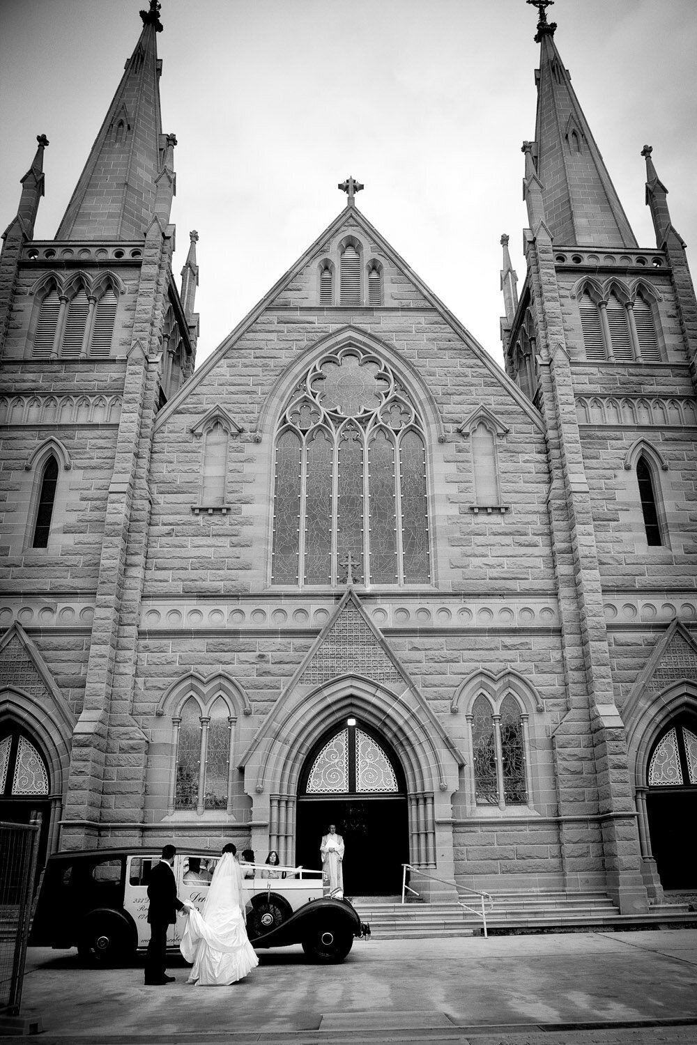 bride entering church at St Joseph's Cathedral Rockhampton, QLD