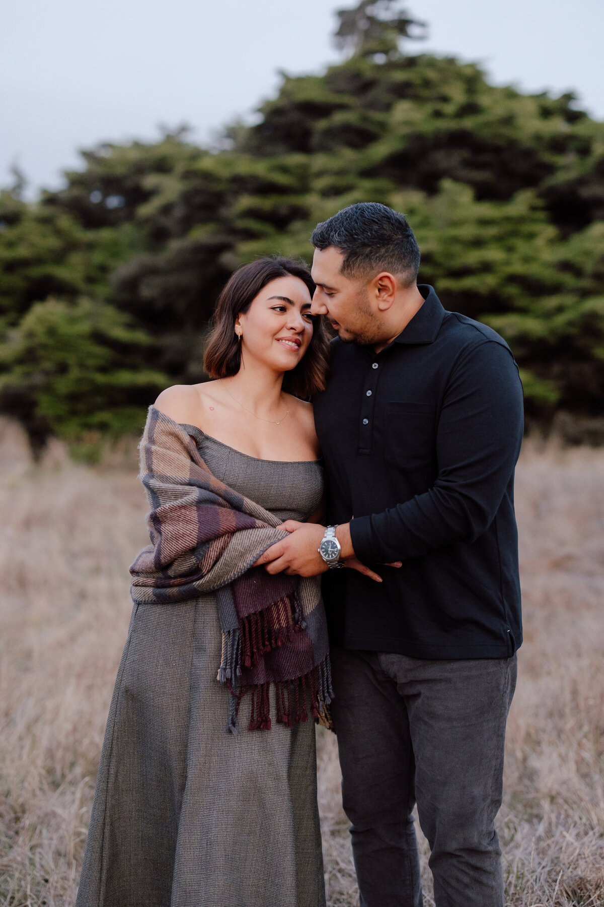 A private moment for mom and dad during this photoshoot in bodega dunes