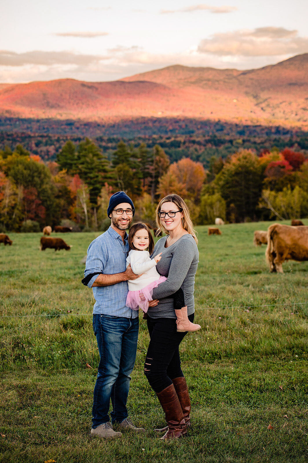 trapp family lodge cows mountain sunset portrait