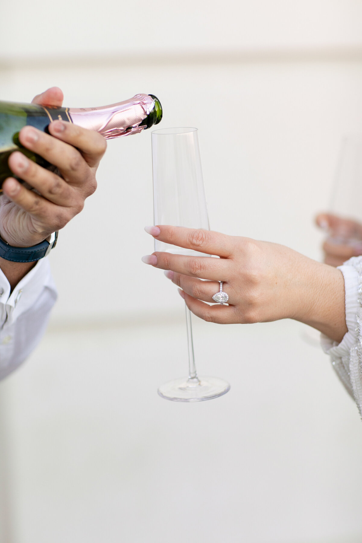 Engagement ring on a bride to be