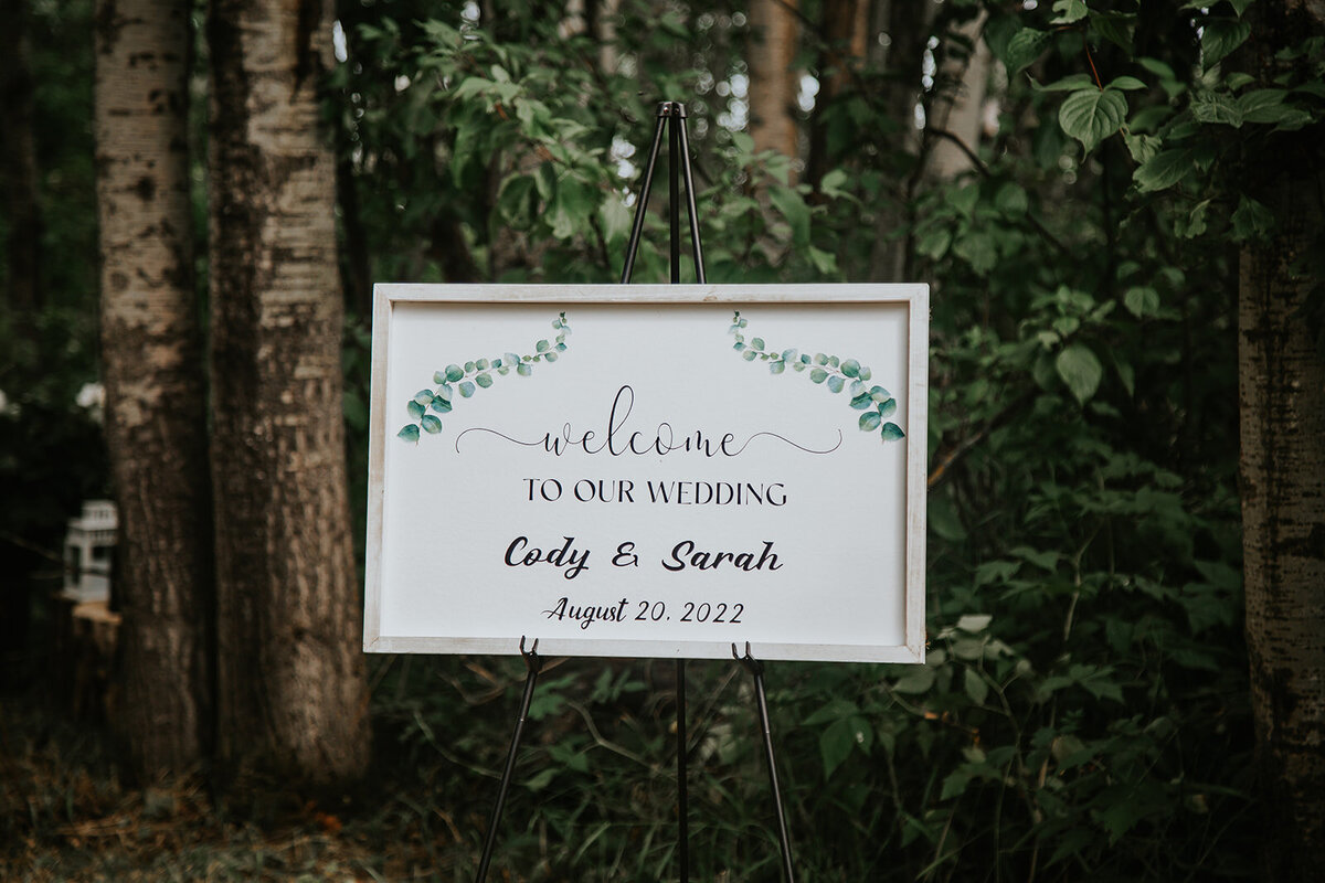 outdoor wedding photography signage