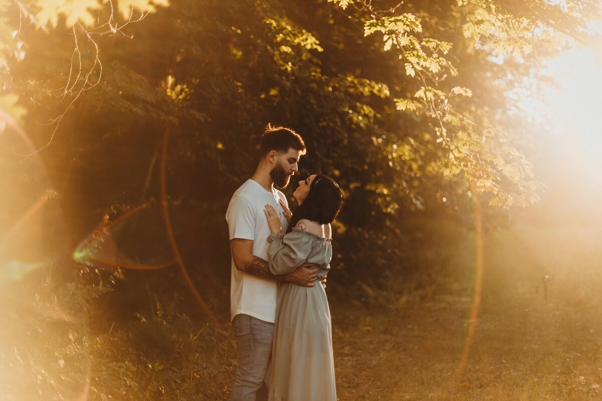 warm and romantic engagement session