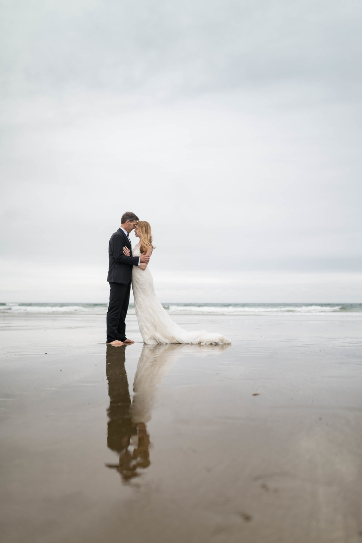 newlyweds on the beach