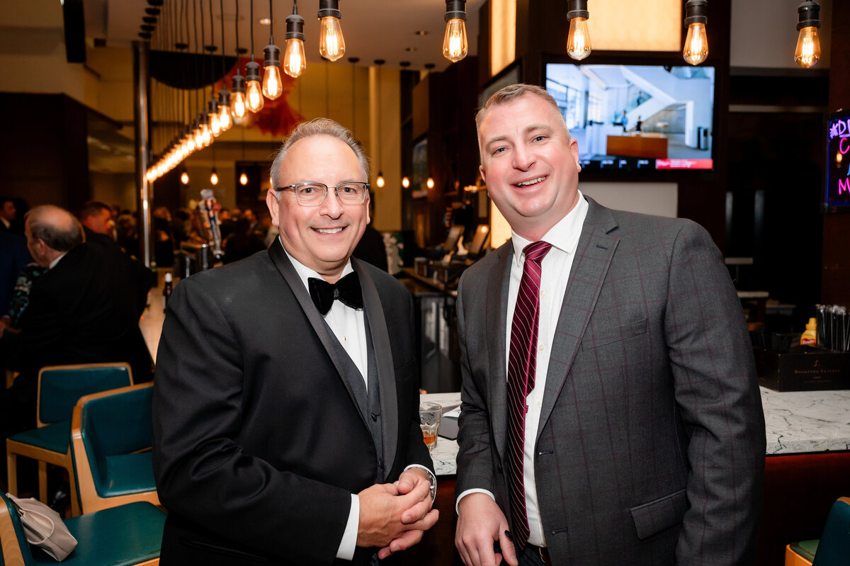 guests at cocktail hour in  Airport Marriott Pittsburgh wedding