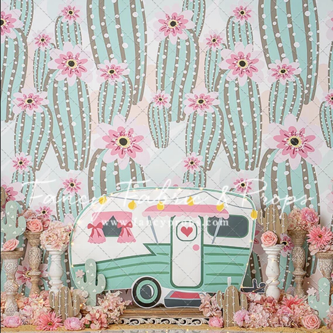 camper cactus them cake smash