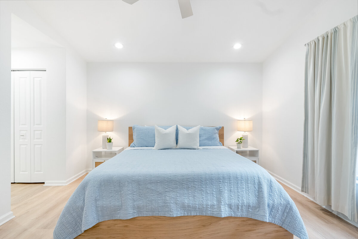 Bedroom with blue accents