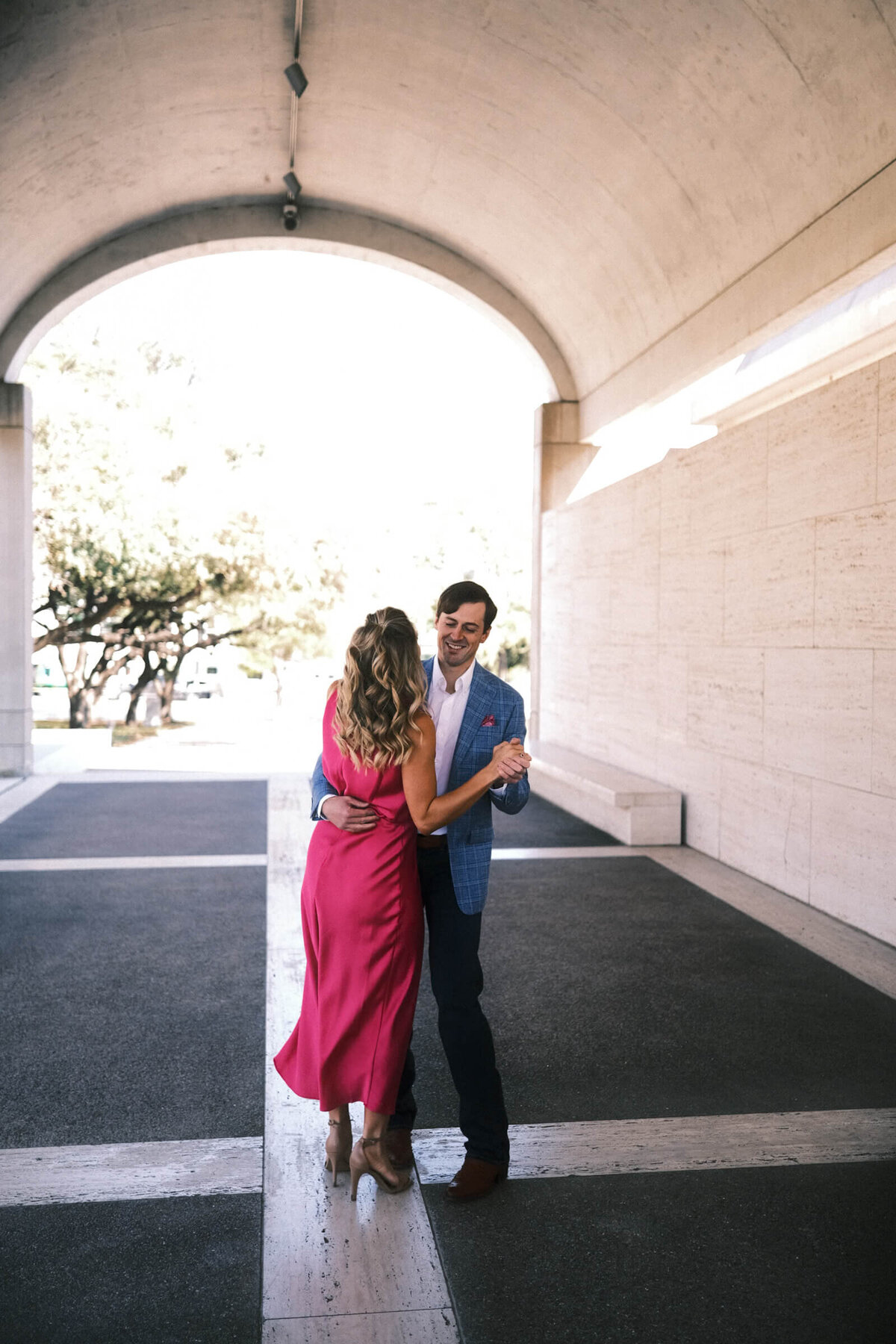 A wedding engagement session photo taken in Fort Worth Texas