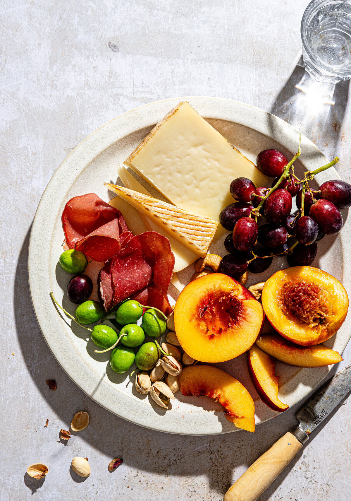 cheese board on green checker-3388