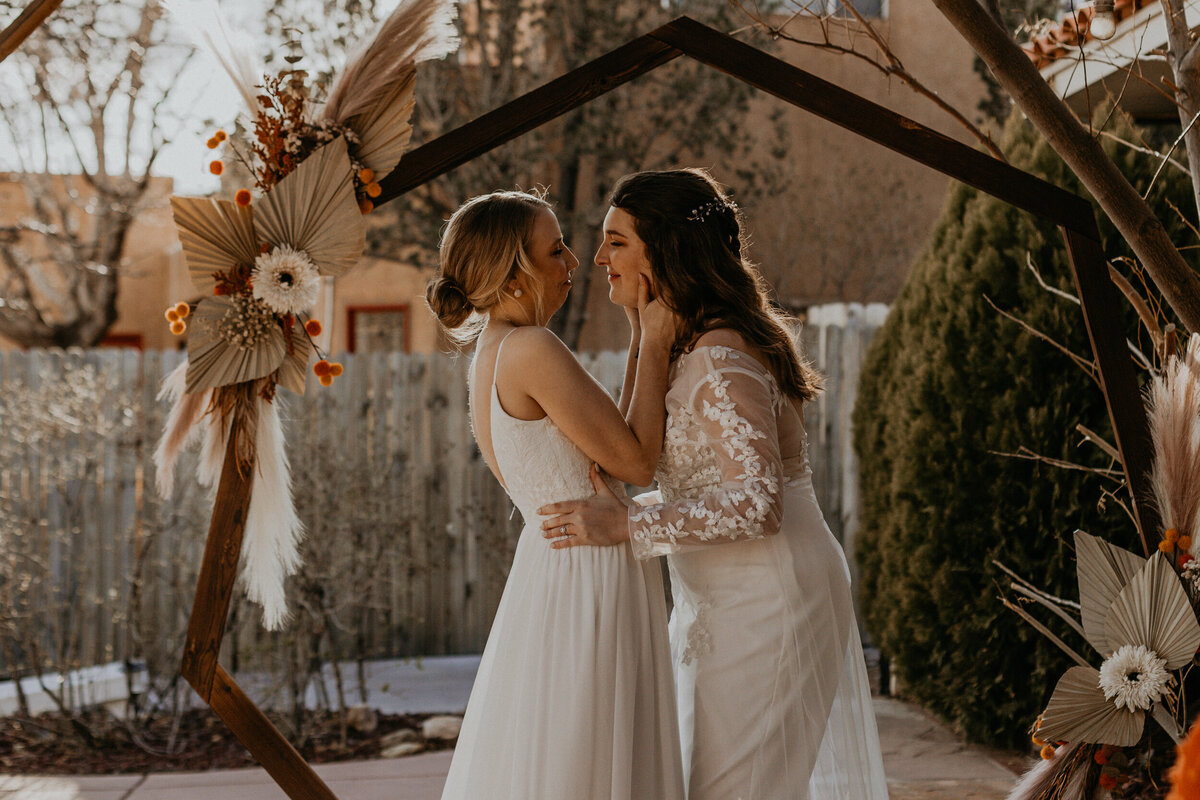 LGBTQ+ intimate ceremony with two brides