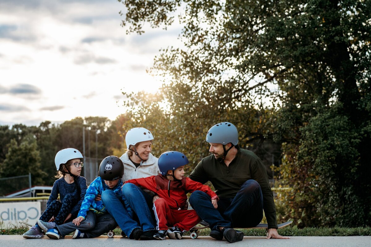 Family skateboarding McKennaPattersonPhotography