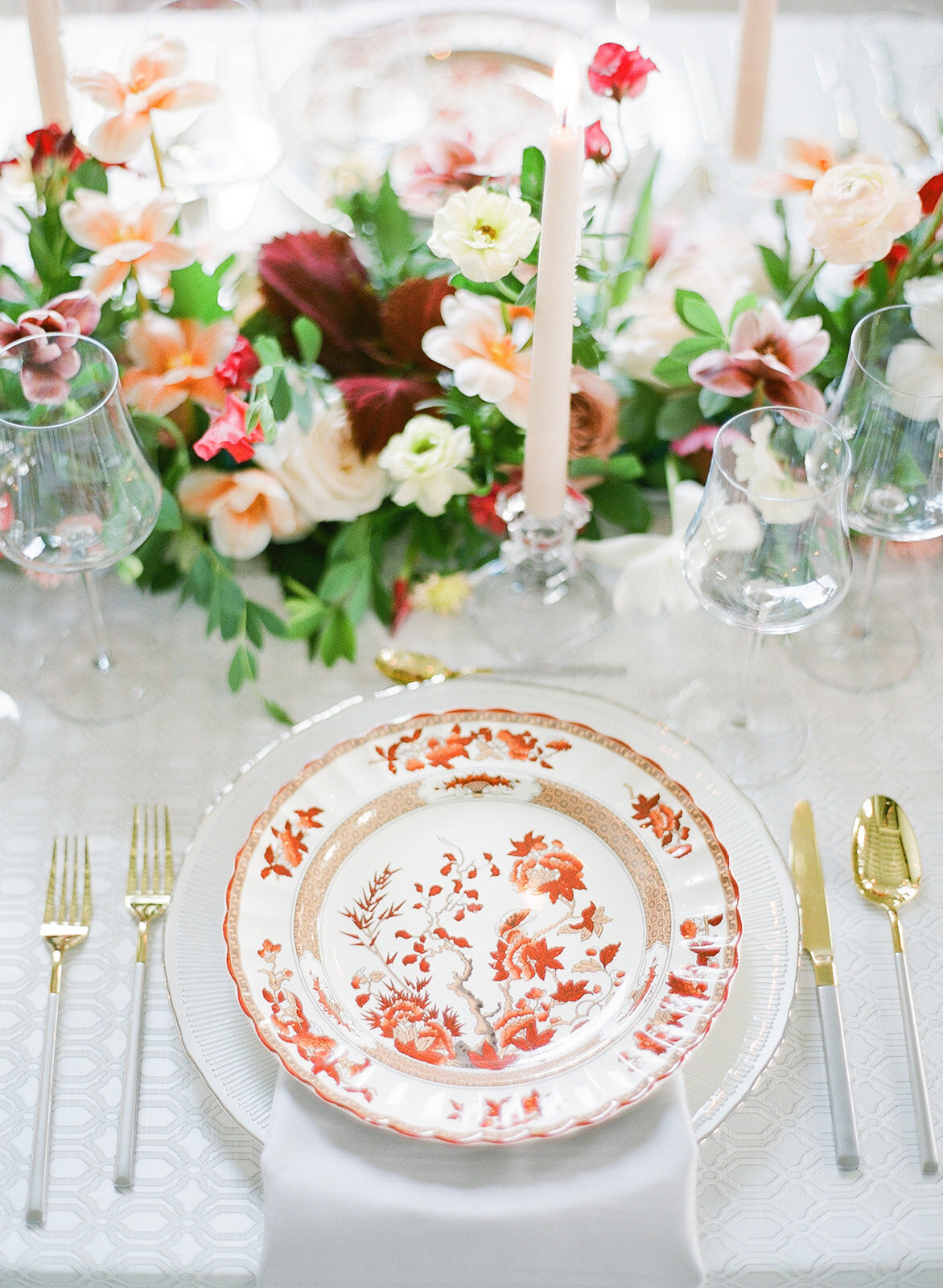 vintage plates at weddings, studio fleurette, colorful wedding floral inspiration, mn wedding florist