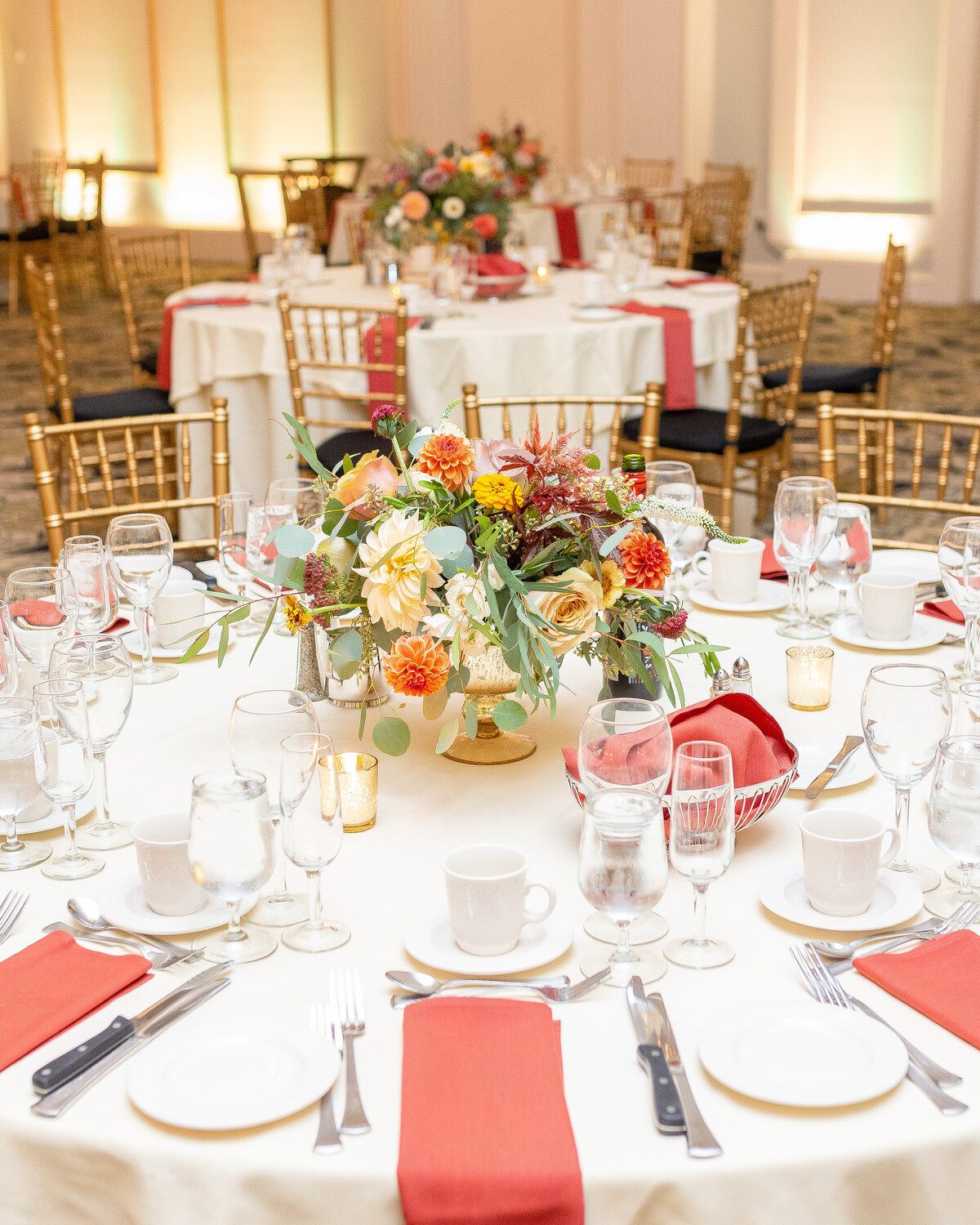 Wedding reception tablescape.