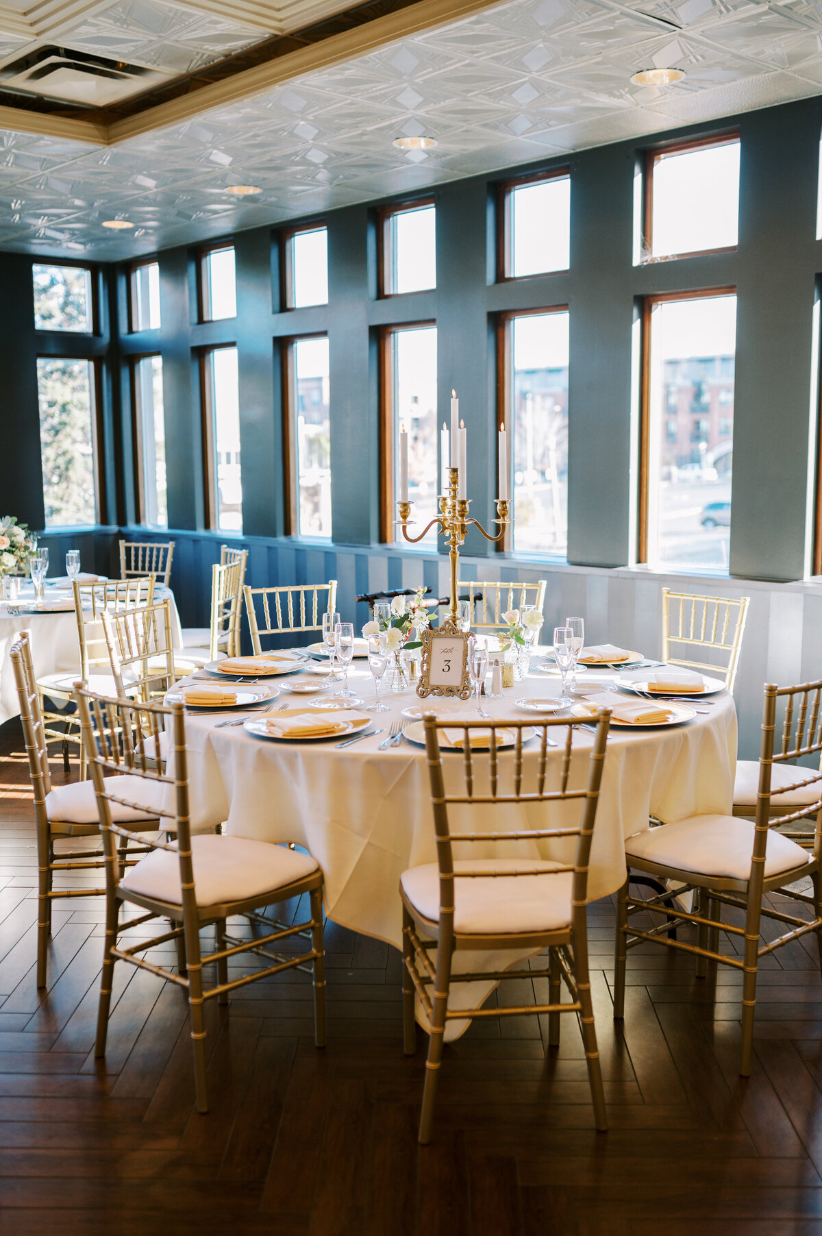 Reception details at the Van Dusen Mansion