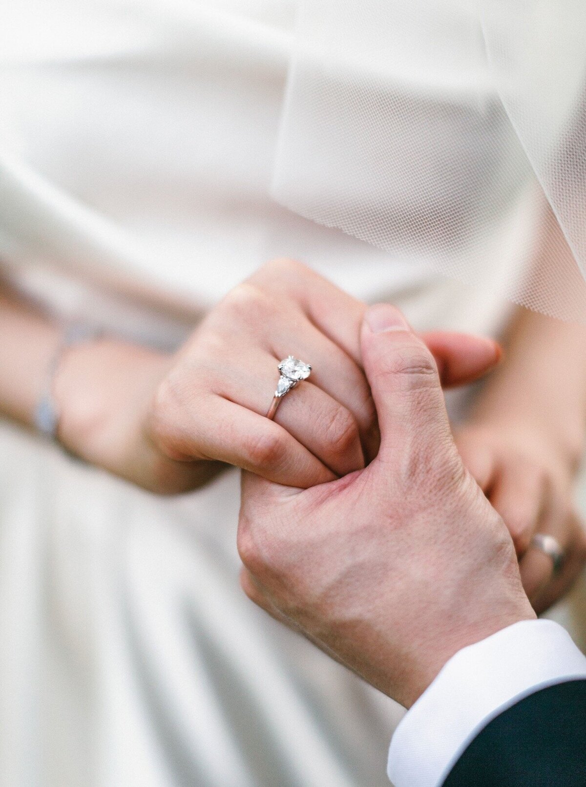 Bride and Groom Holding Hands