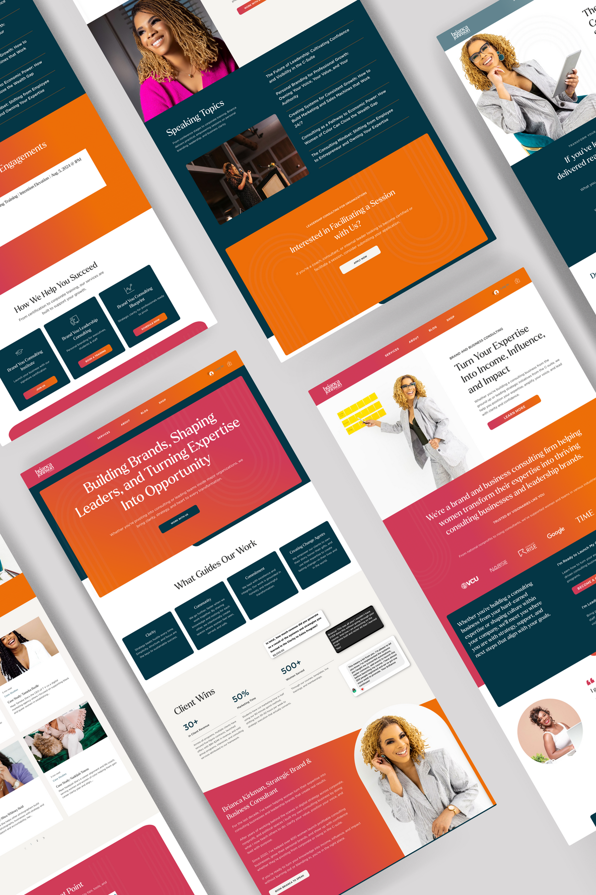 Rebrand and website design for a brand and business consultant expanding into speaking opportunities.