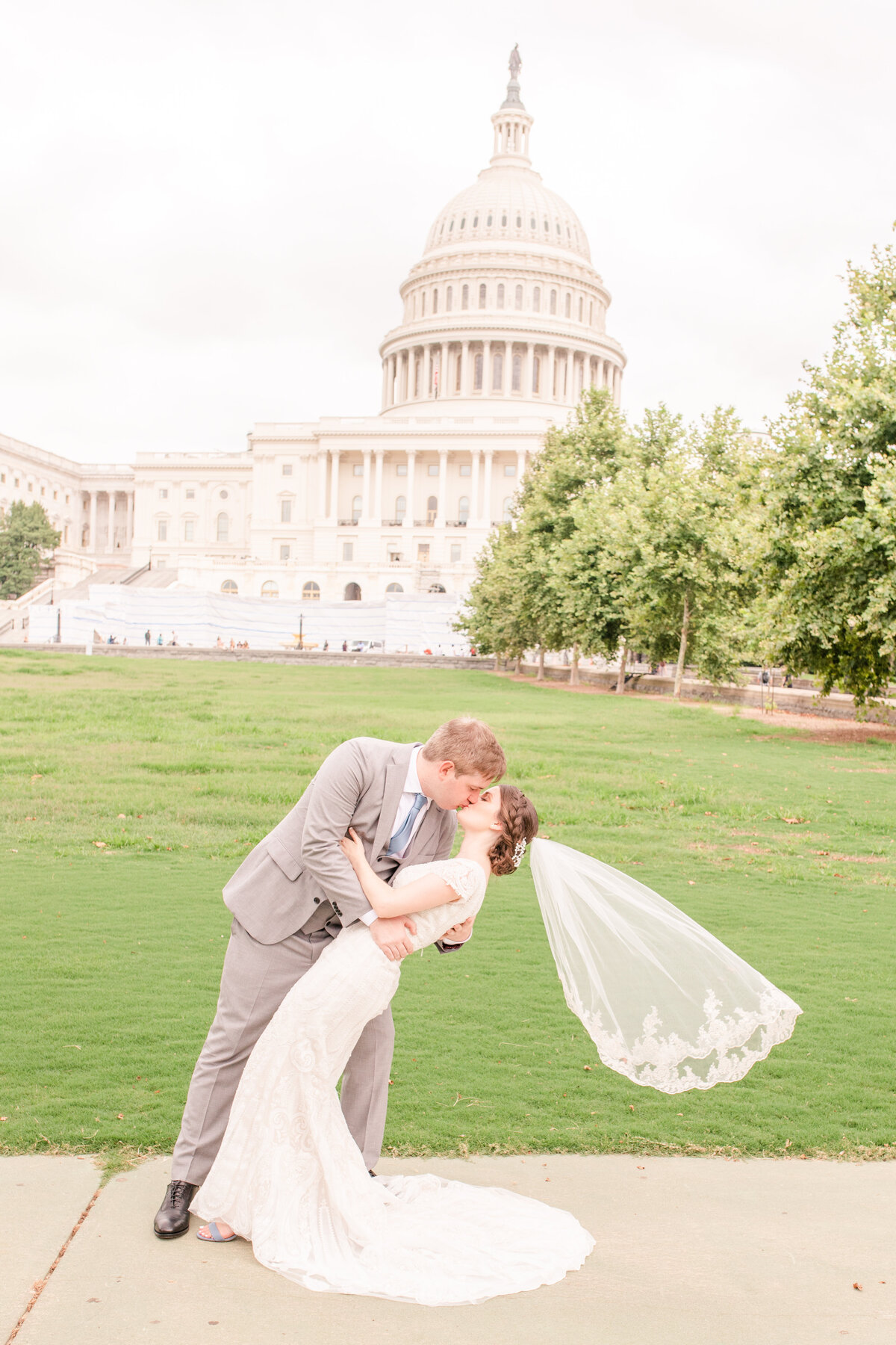 A couple at their Catholic wedding in Washington D.C. by Jennifer Marie Studios, best Atlanta wedding photographer.