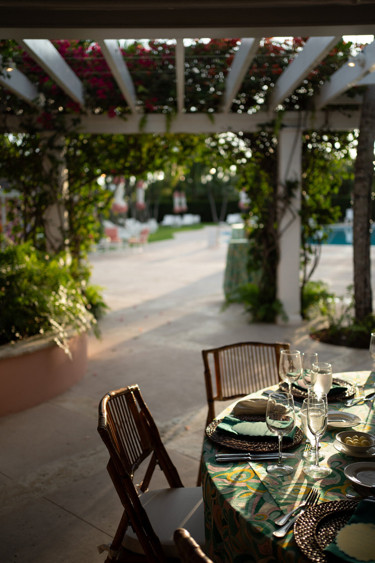 Lyford Cay Poolside rehearsal dinner