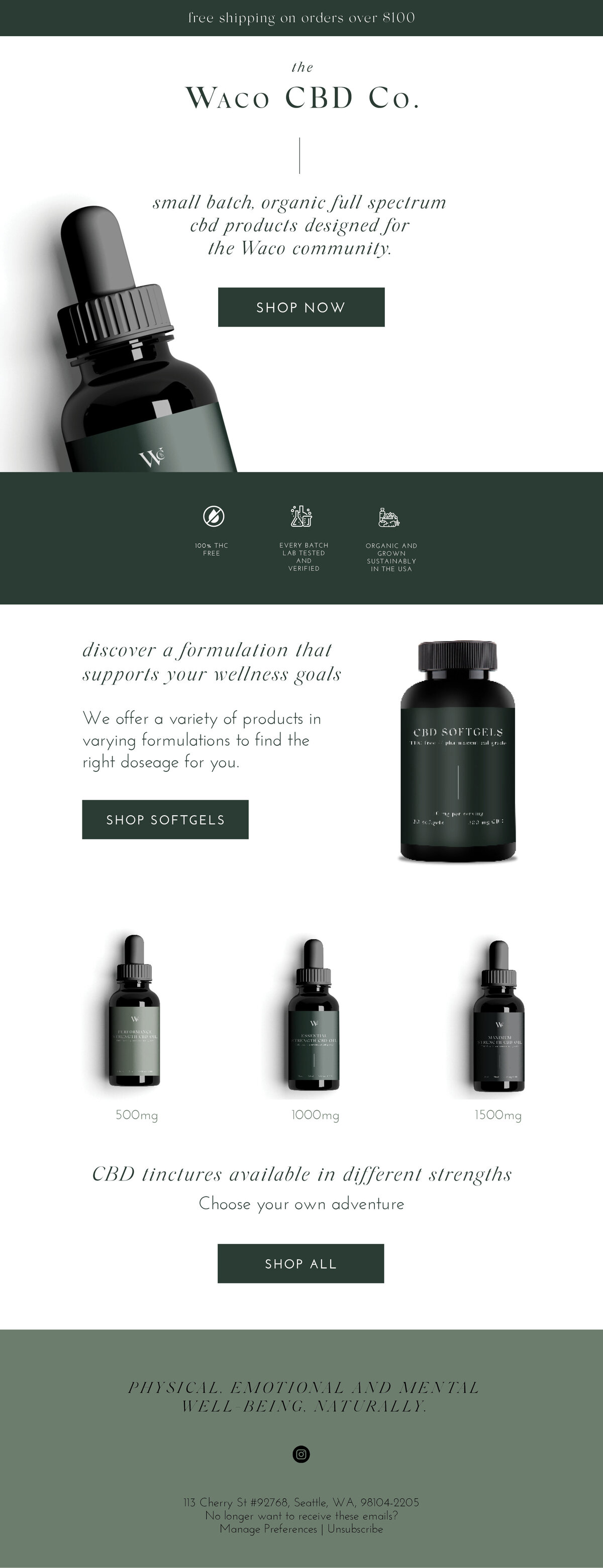 Waco CBD Promo Email