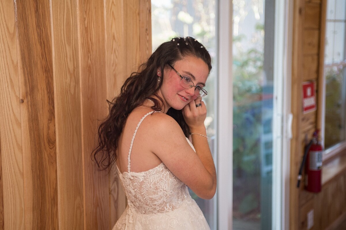Elegant wedding floral bouquets on display