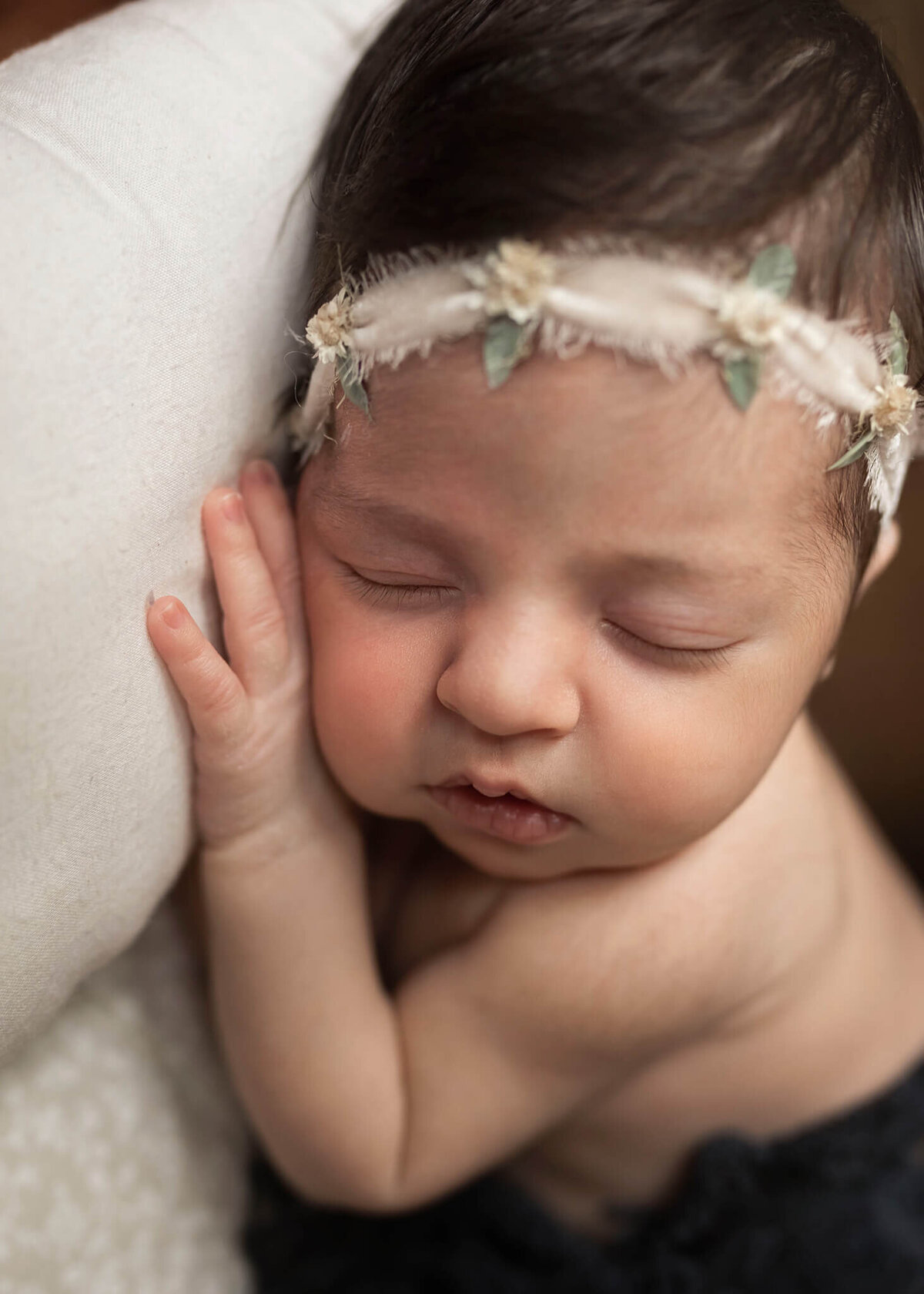 NJ baby photographer captures newborn on bed