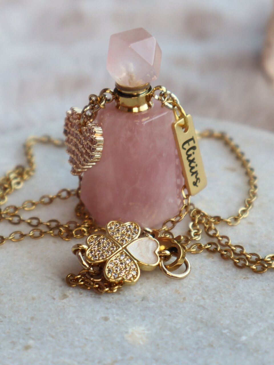 Collier elixirs - quartz rose