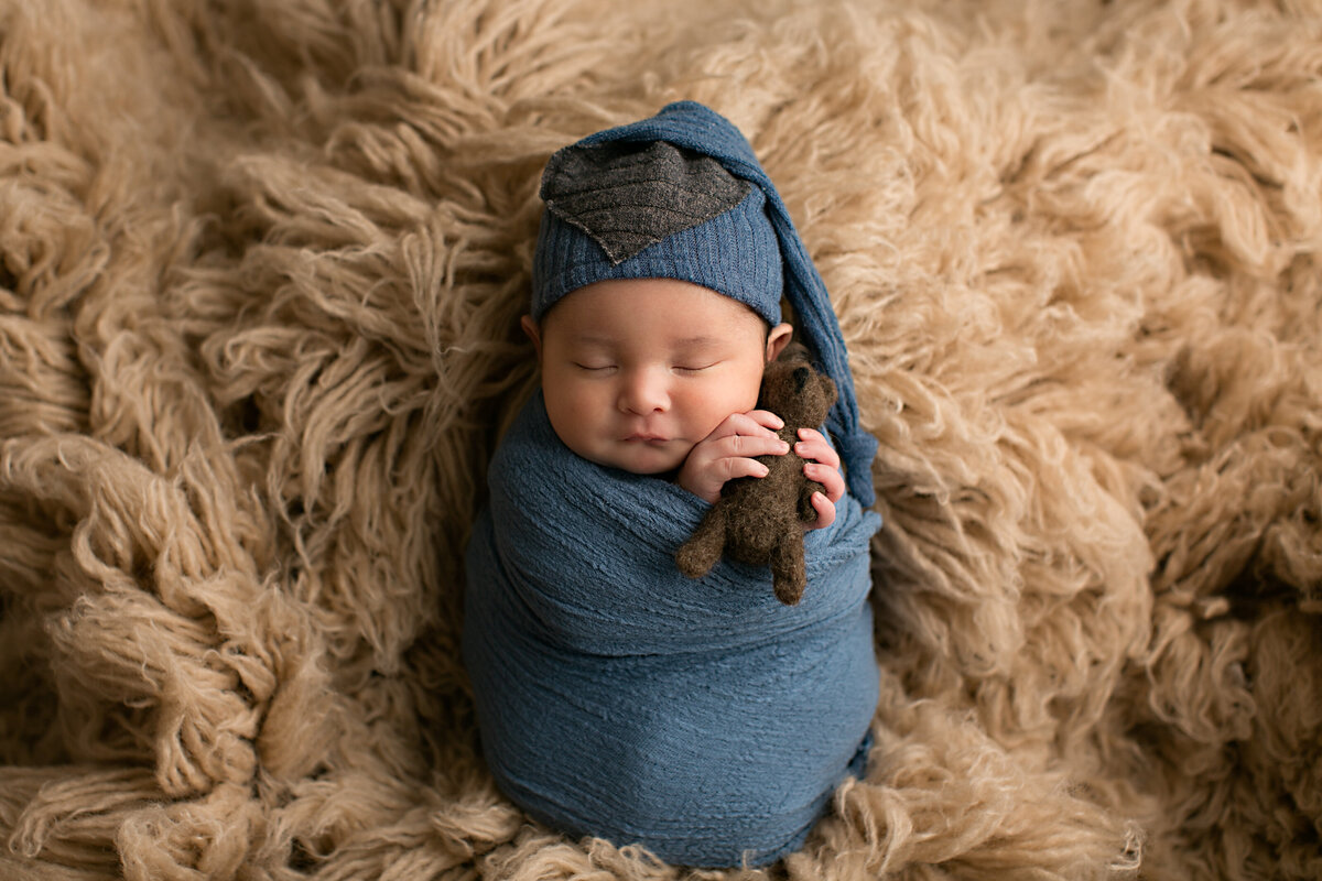 inland_empire_newborn_photographer_baby_boy_bear_neutral