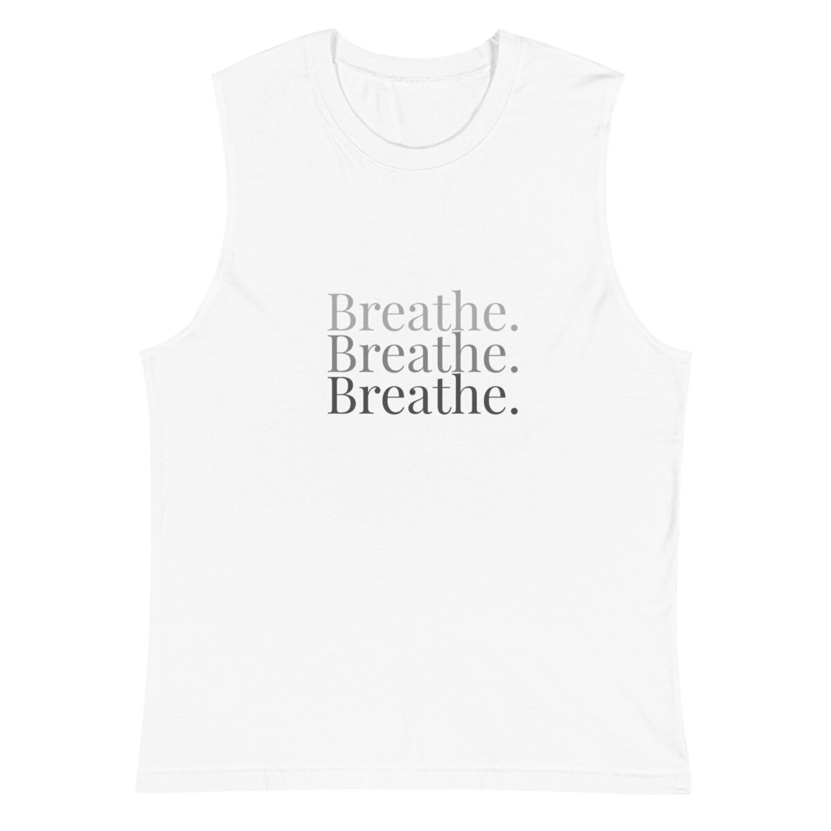 Chaos & Calm White Unisex Breathe Muscle Tee I Merch Shoppe I Chaos & Calm