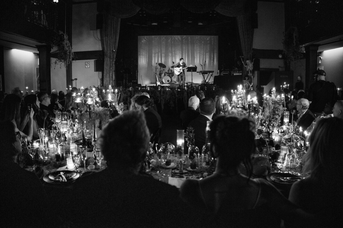 Darren Criss performs at a wedding at the Bowery Ballroom
