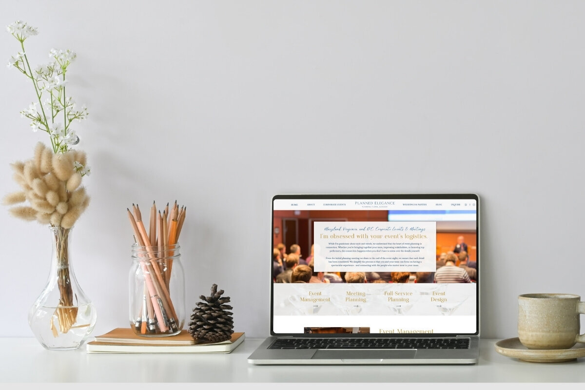 custom Showit website design for Planned Elegance, a luxury wedding planner
