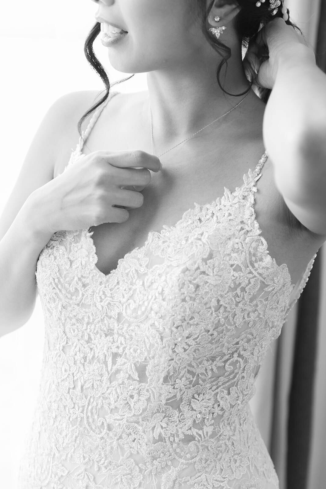 bride in elegant lace gown