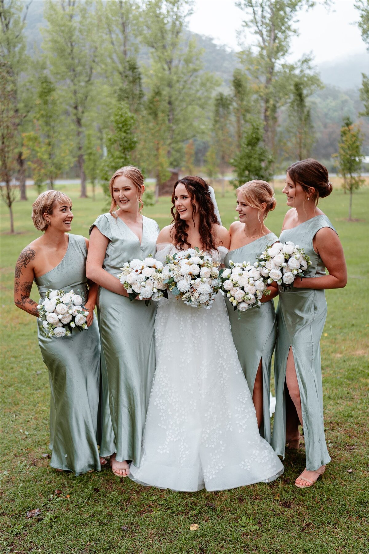 Capture timeless memories with friends in a joyous wedding photoshoot.