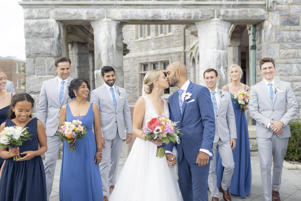 wedding party portraits outside - gold shoes and wedding details - branford house wedding