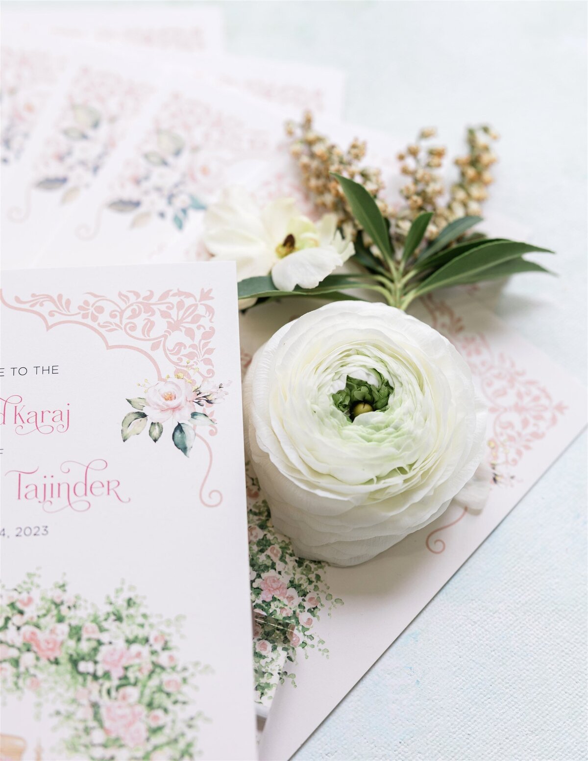 Sikh wedding program T+S G Designers 2