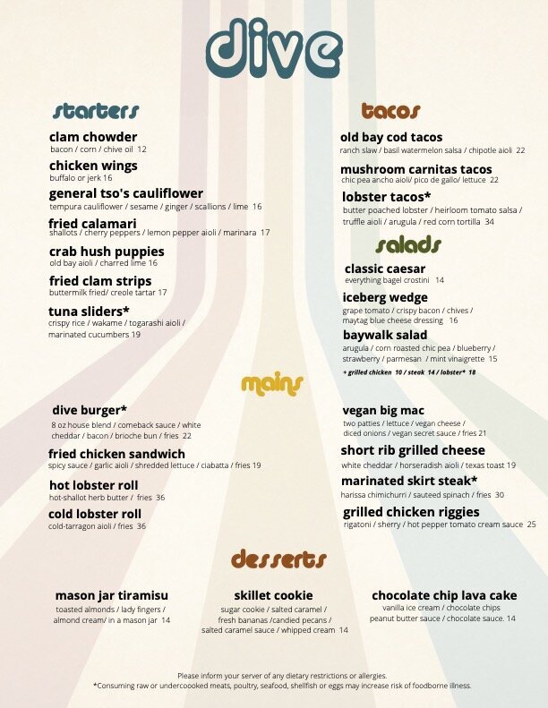 Menus Dive Kismet, Fire Island