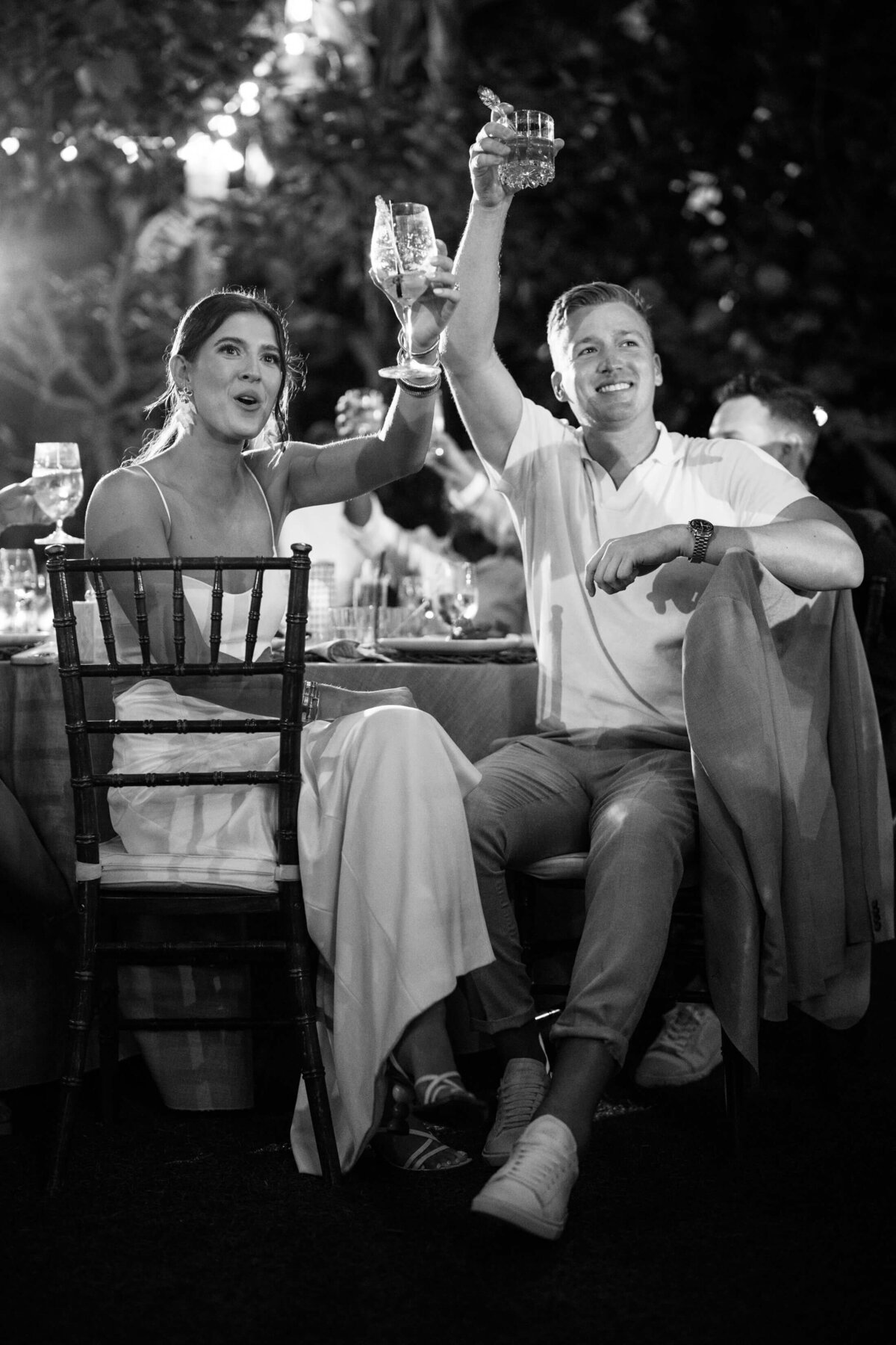 Bride and groom portraits at a rehearsal dinner in Nassau, Bahamas